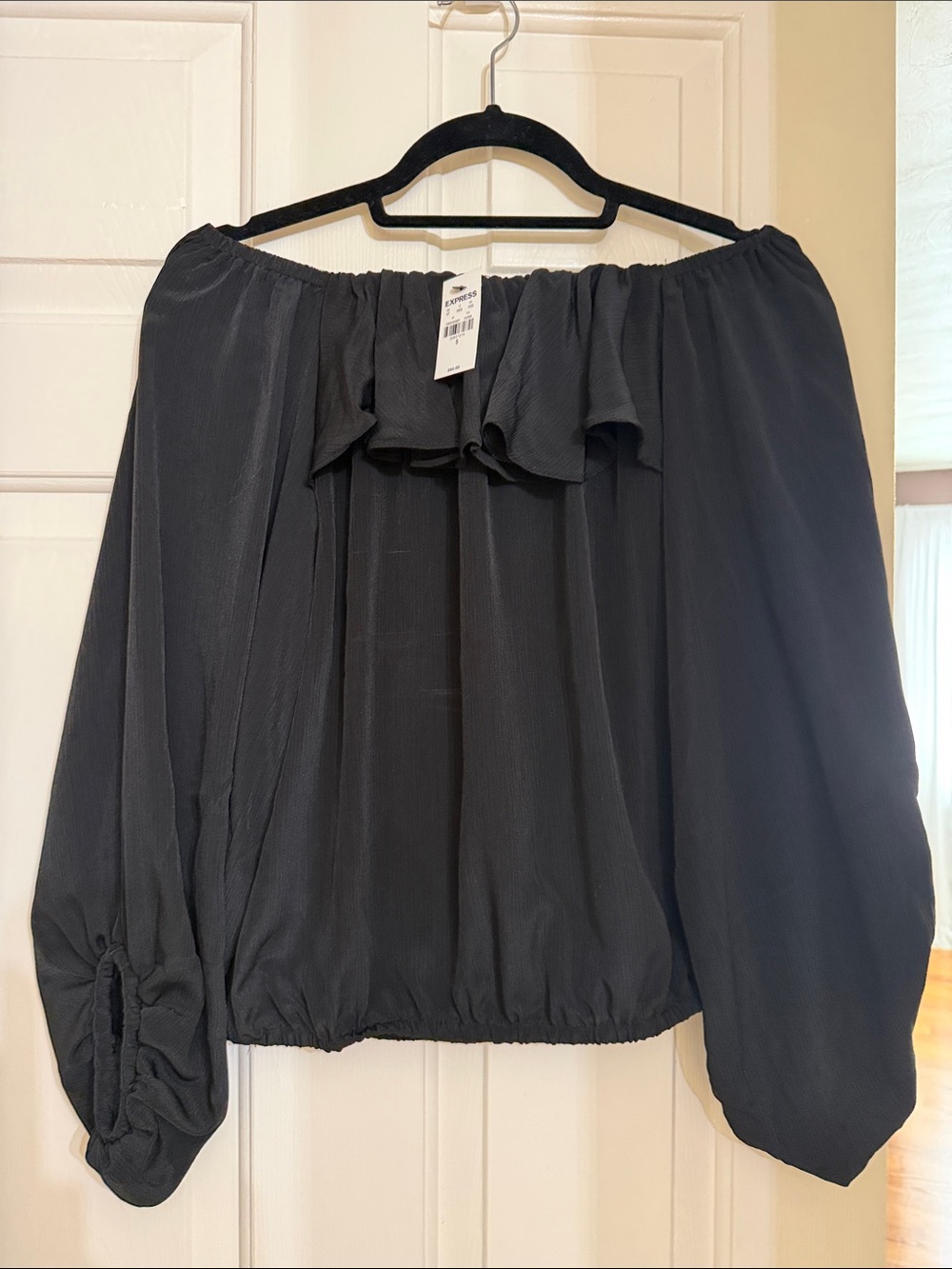 Express Off-Shoulder Black Women's Blouse NWT